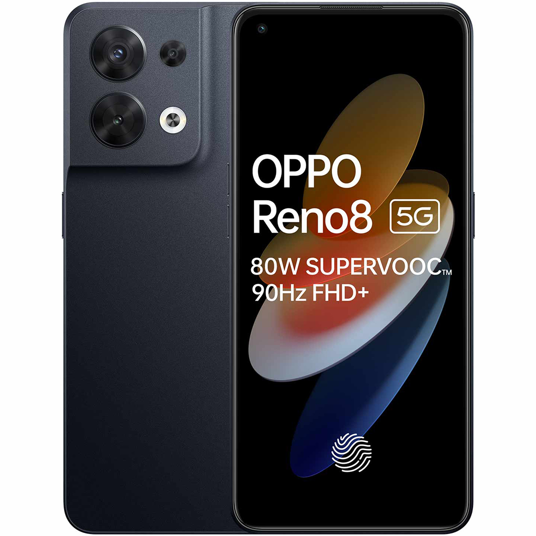 Refurbished OPPO Reno8 5G Smartphone (Shimmer Black, 8GB RAM